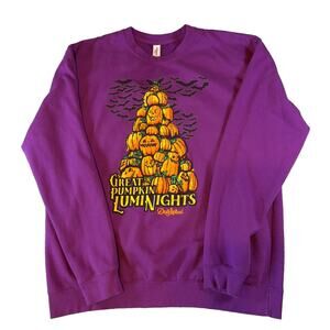 Dollywood Great Pumpkin LumiNights Sweat Shirt Purple Halloween Thanksgiving